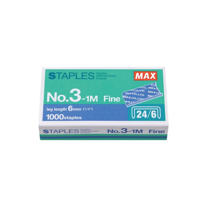 Grapas MAX Nº 3-1M (24/6 MM) C/1000