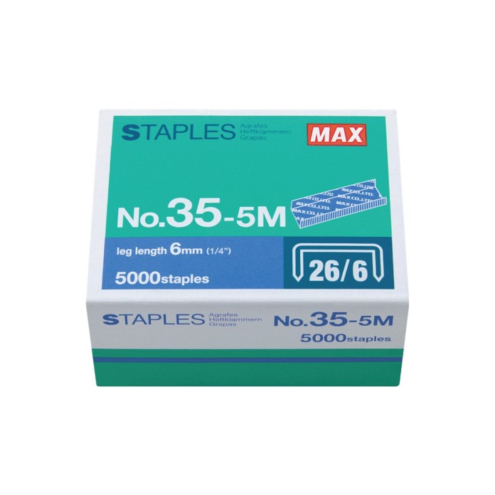 Grapas MAX Nº 35-5M (26/6 MM) C/5000